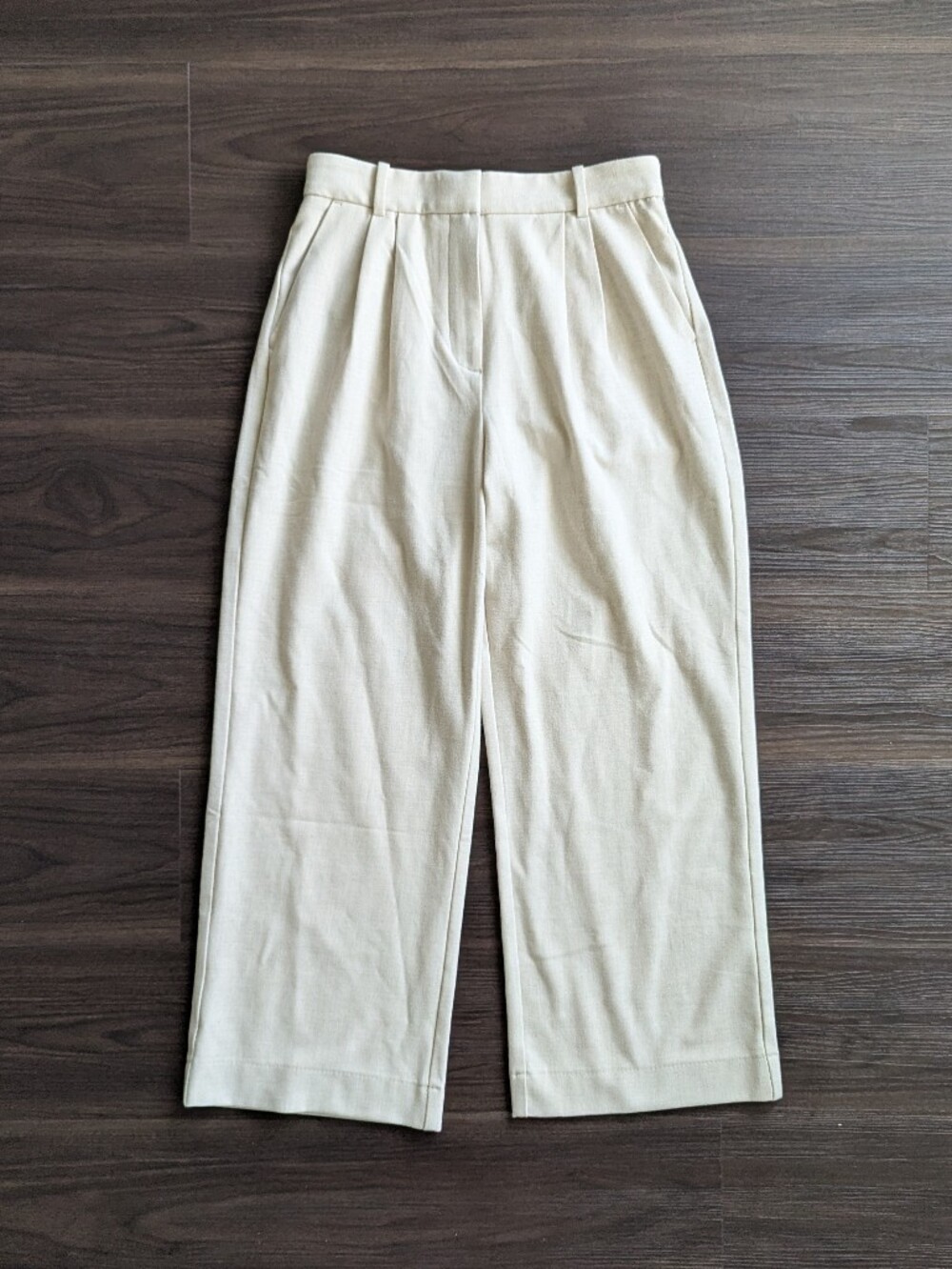 A&F Sloane Wide Leg Light Tan Trouser Pants 29/8 Short Resort Office Summer